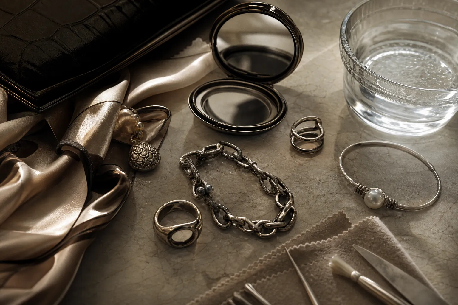 Bijoux en argent qui noircissent : pourquoi, et comment les nettoyer sans les abîmer