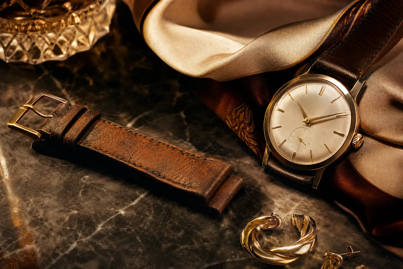 Bracelet de montre en cuir, détail de la texture, photo ultra réaliste