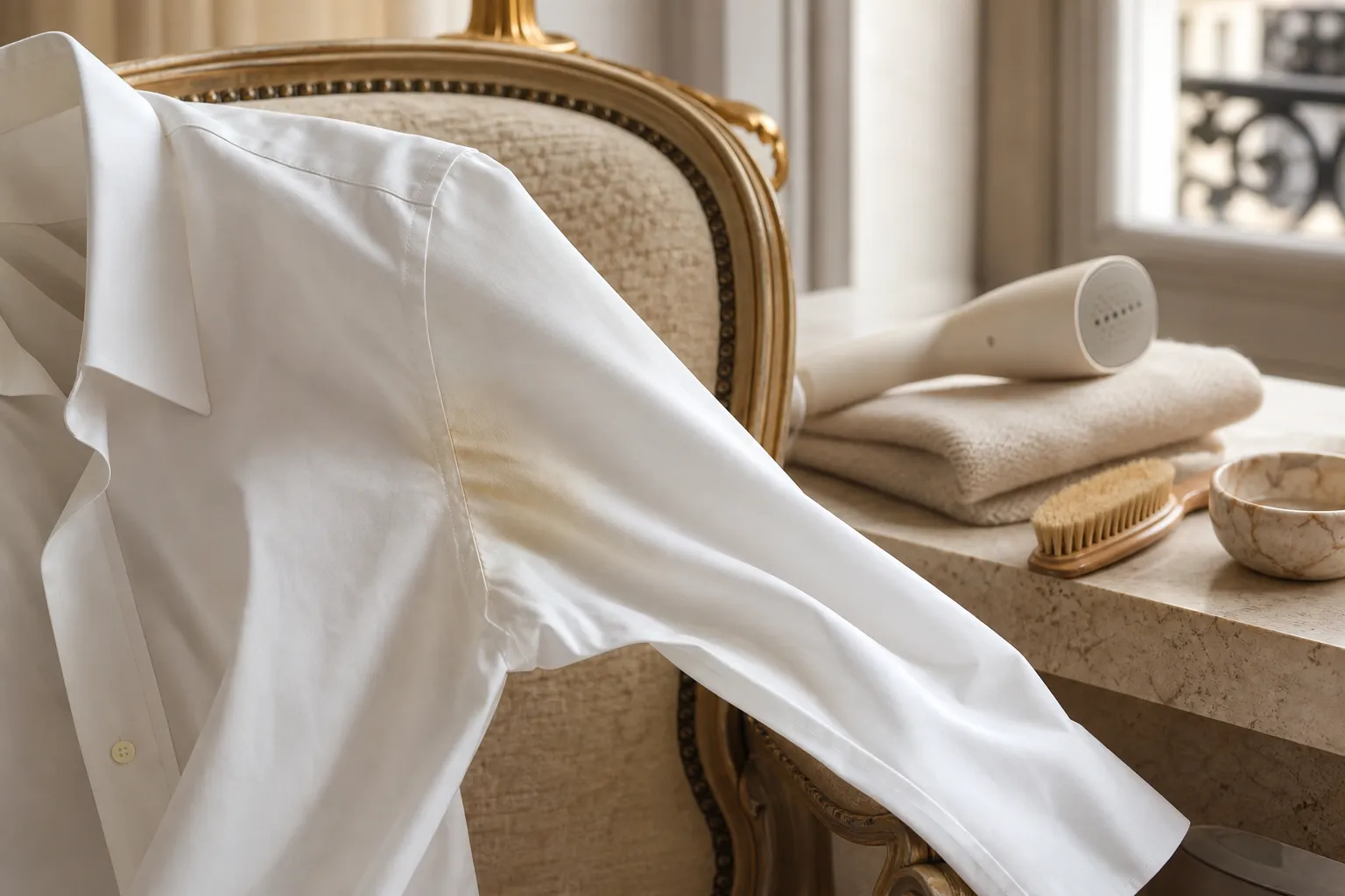 Chemise blanche qui jaunit aux aisselles : pourquoi, et comment l'éviter (et la raviver)