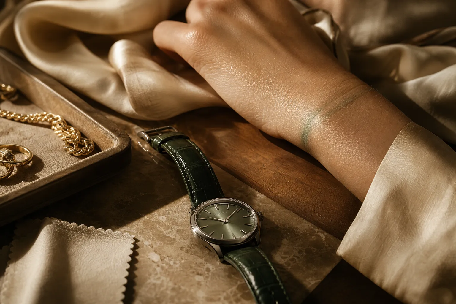 Montre qui laisse une trace verte sur le poignet : pourquoi, et comment l'éviter